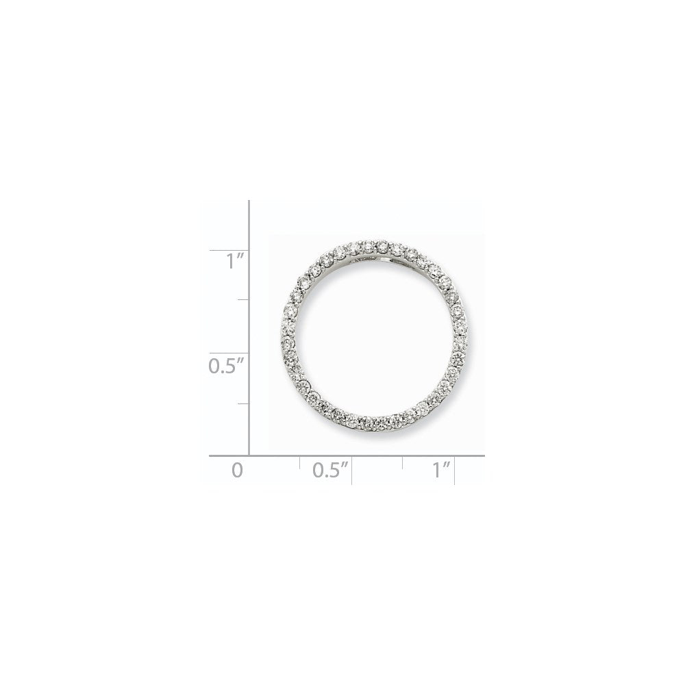 Kreis-Anhänger aus 14K Weißgold mit echten Diamanten
