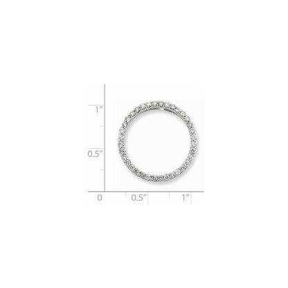 Kreis-Anhänger aus 14K Weißgold mit echten Diamanten