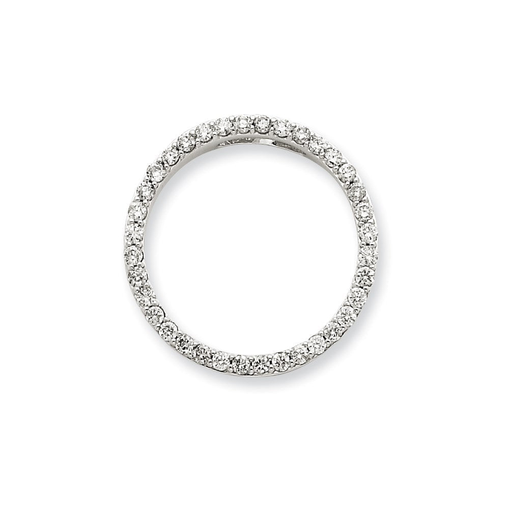 Kreis-Anhänger aus 14K Weißgold mit echten Diamanten