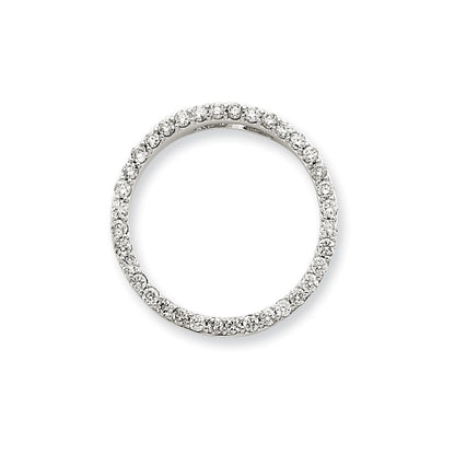 Kreis-Anhänger aus 14K Weißgold mit echten Diamanten