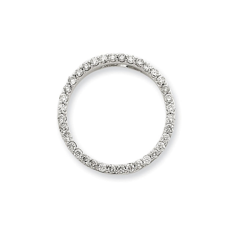 Kreis-Anhänger aus 14K Weißgold mit echten Diamanten