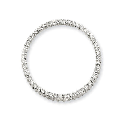 14K Weißgold Anhänger mit echtem Diamanten, rund