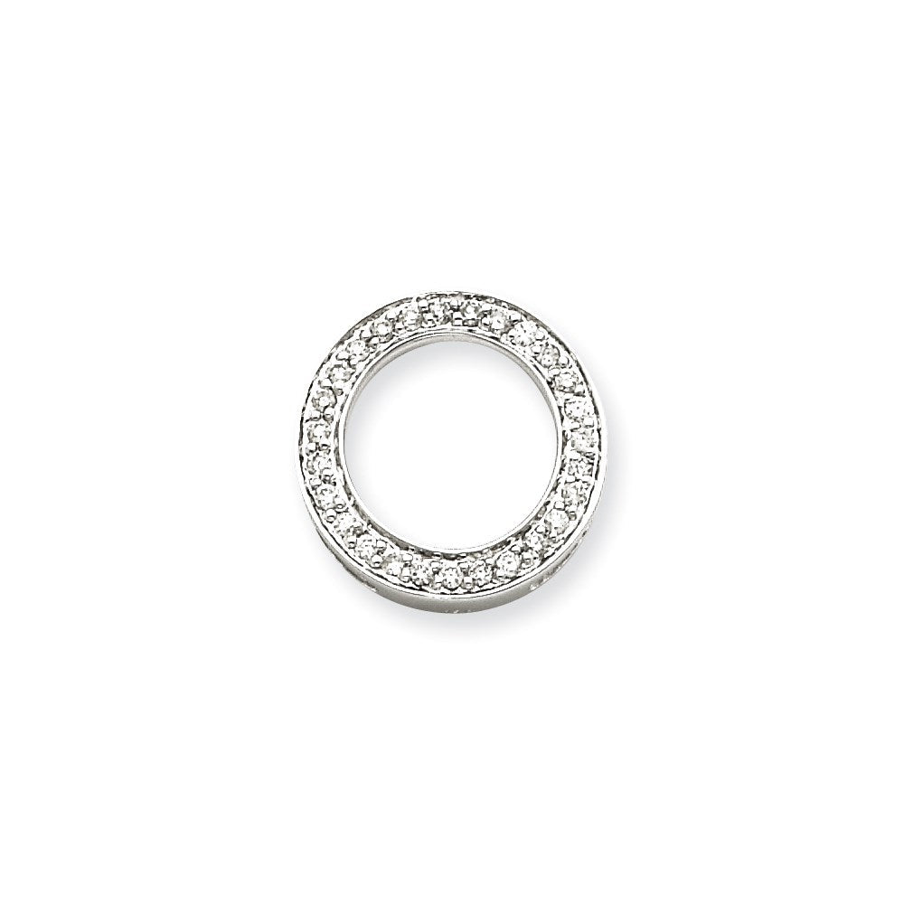 14K Weißgold Diamant-Kreis-Anhänger