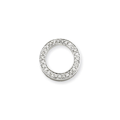 14K Weißgold Diamant-Kreis-Anhänger