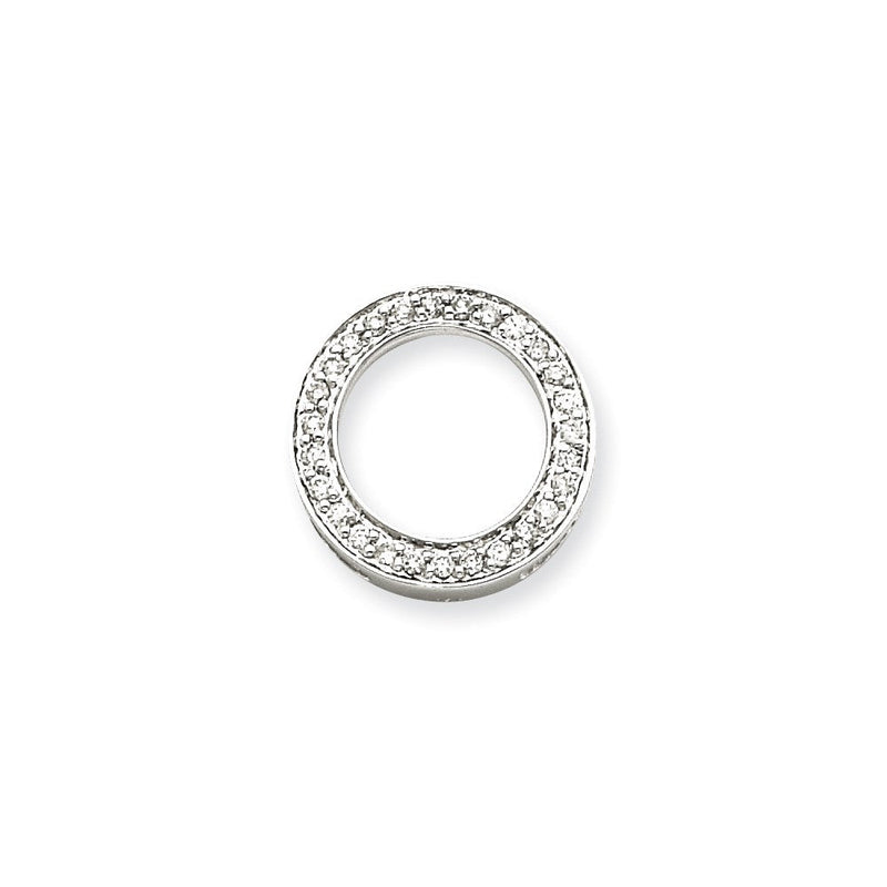 14K Weißgold Diamant-Kreis-Anhänger