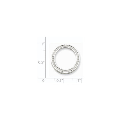 14K Weißgold Echtdiamant-Kreisanhänger