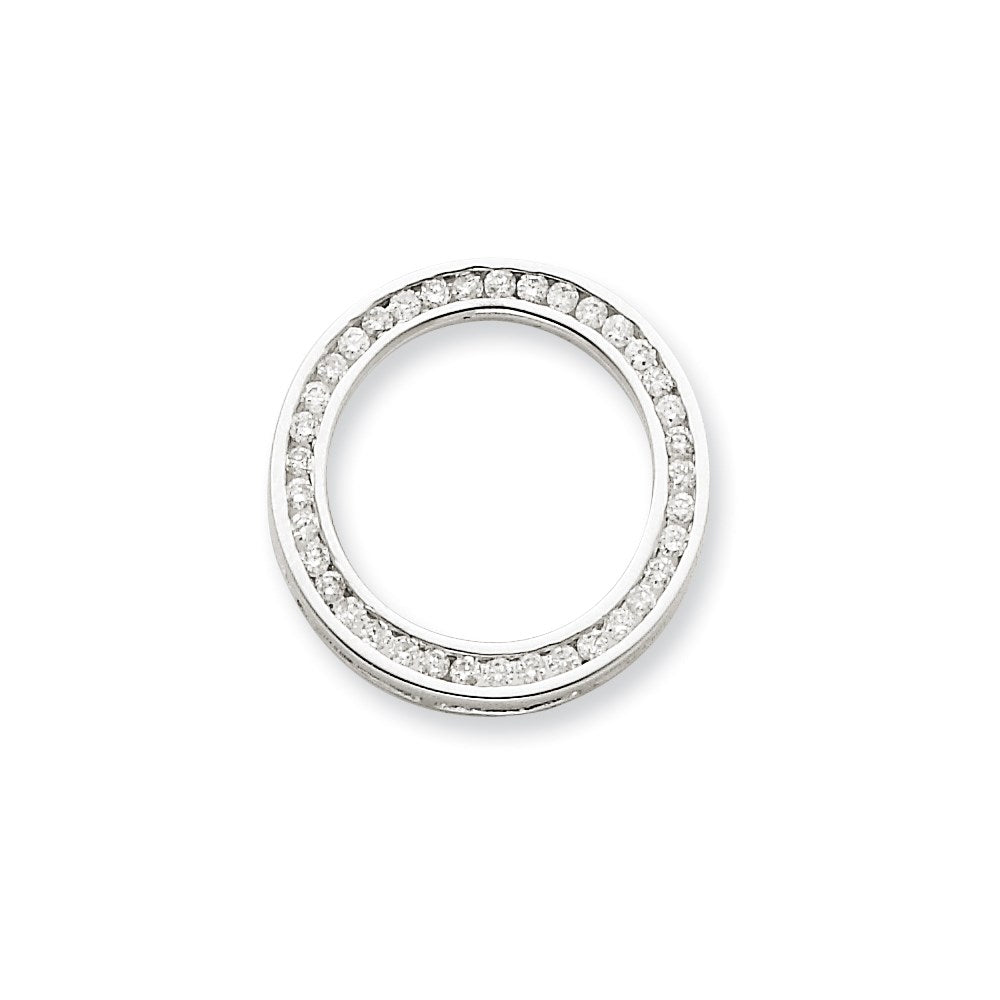 14K Weißgold Echtdiamant-Kreisanhänger