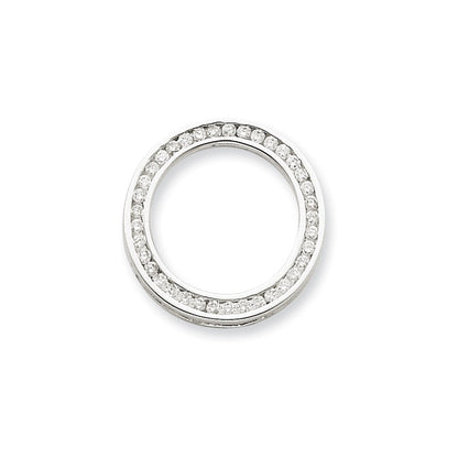 14K Weißgold Echtdiamant-Kreisanhänger