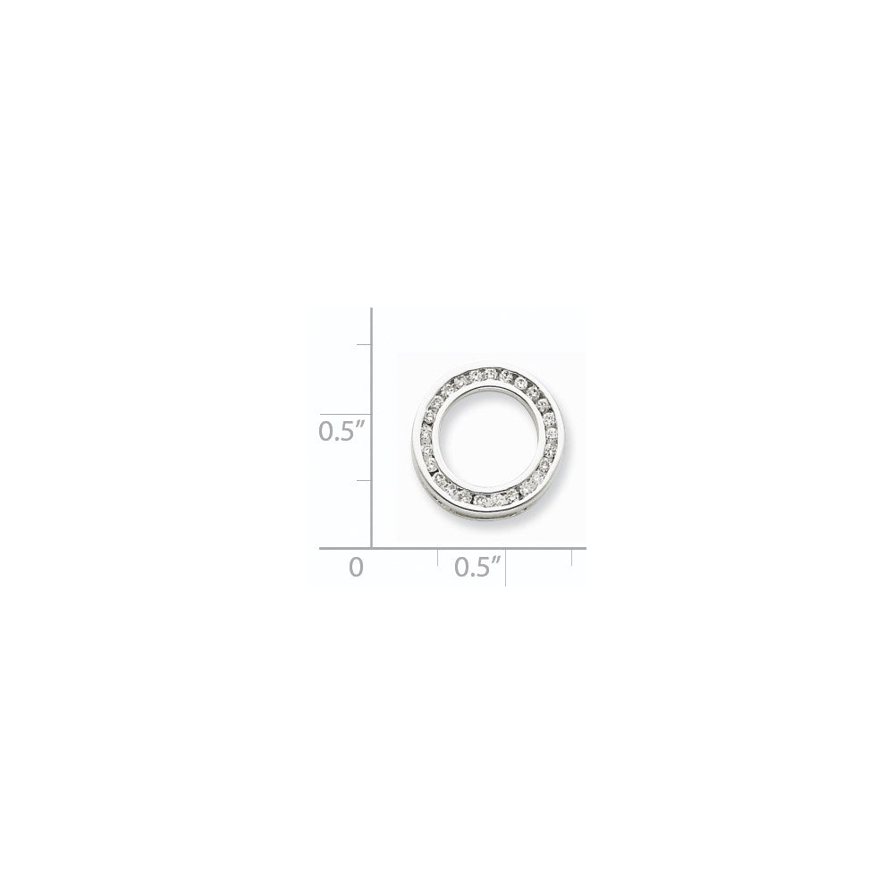 14K Weißgold Kreisanhänger mit echtem Diamant