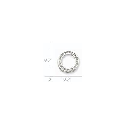 14K Weißgold Kreisanhänger mit echtem Diamant
