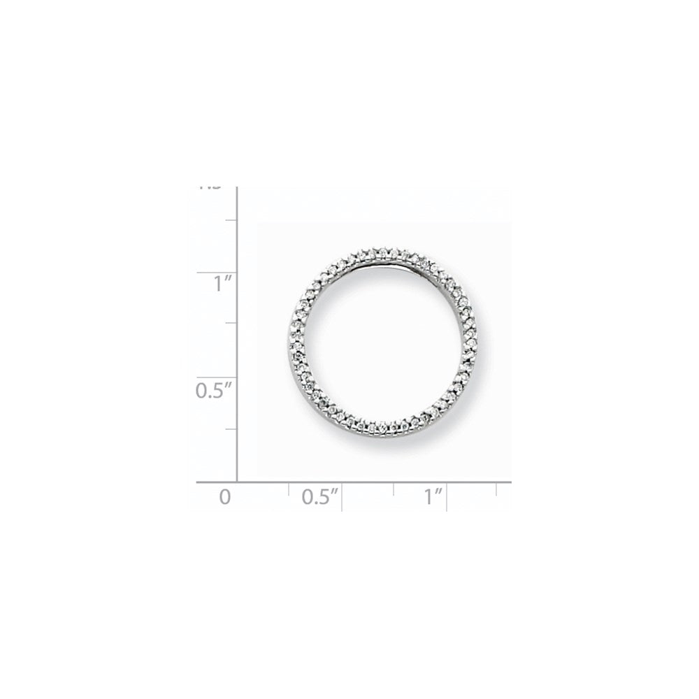 14K Weißgold Anhänger mit echten Diamanten in Kreisform