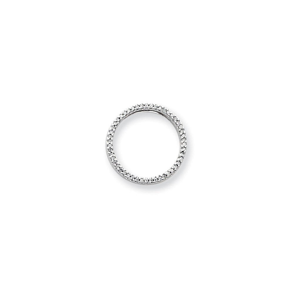 14K Weißgold Anhänger mit echten Diamanten in Kreisform
