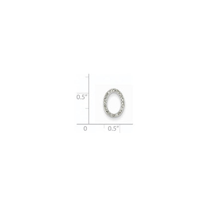 14K Weißgold Ovaler Anhänger mit echtem Diamant