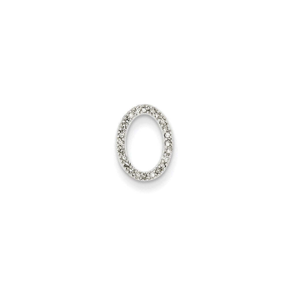 14K Weißgold Ovaler Anhänger mit echtem Diamant