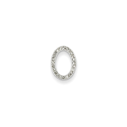 14K Weißgold Ovaler Anhänger mit echtem Diamant