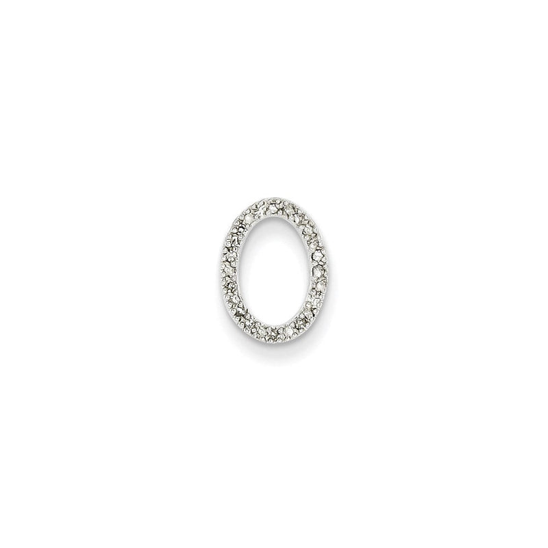 14K Weißgold Ovaler Anhänger mit echtem Diamant