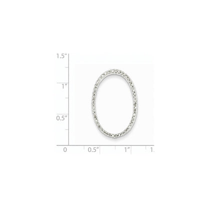 14K Weißgold Ovaler Anhänger mit echtem Diamanten