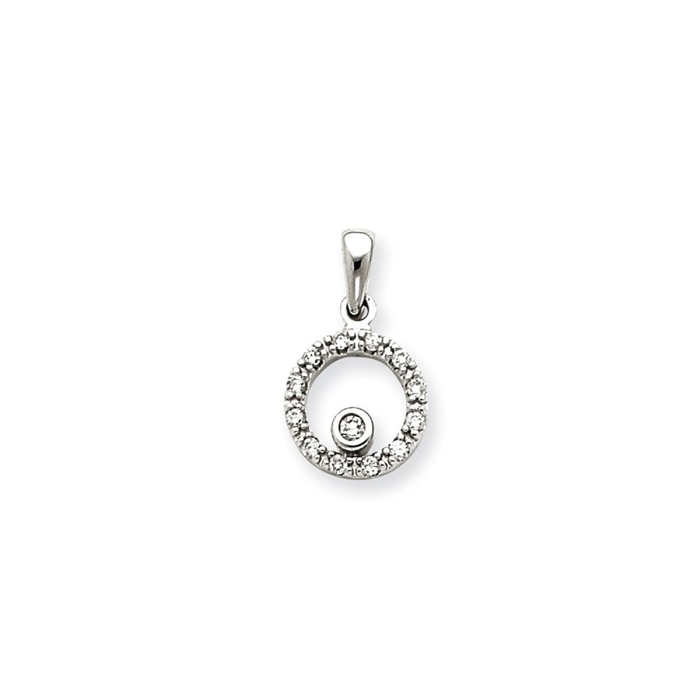 14K Weißgold Anhänger mit echten Diamanten