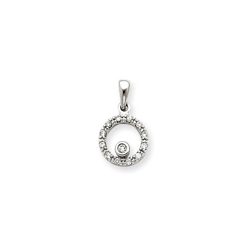 14K Weißgold Anhänger mit echten Diamanten