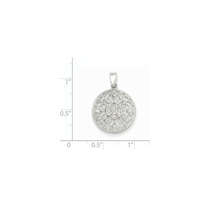 14K Weißgold Echtdiamant-Kreisanhänger