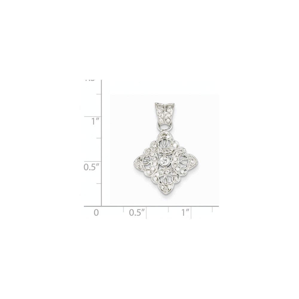 14K Weißgold Vintage-Anhänger mit echten Diamanten