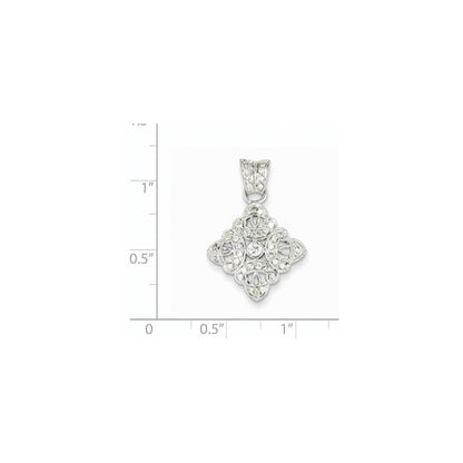 14K Weißgold Vintage-Anhänger mit echten Diamanten