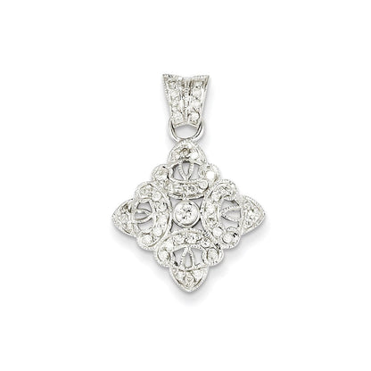 14K Weißgold Vintage-Anhänger mit echten Diamanten