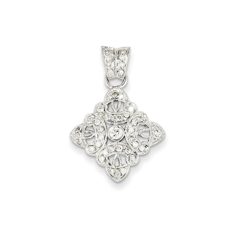 14K Weißgold Vintage-Anhänger mit echten Diamanten