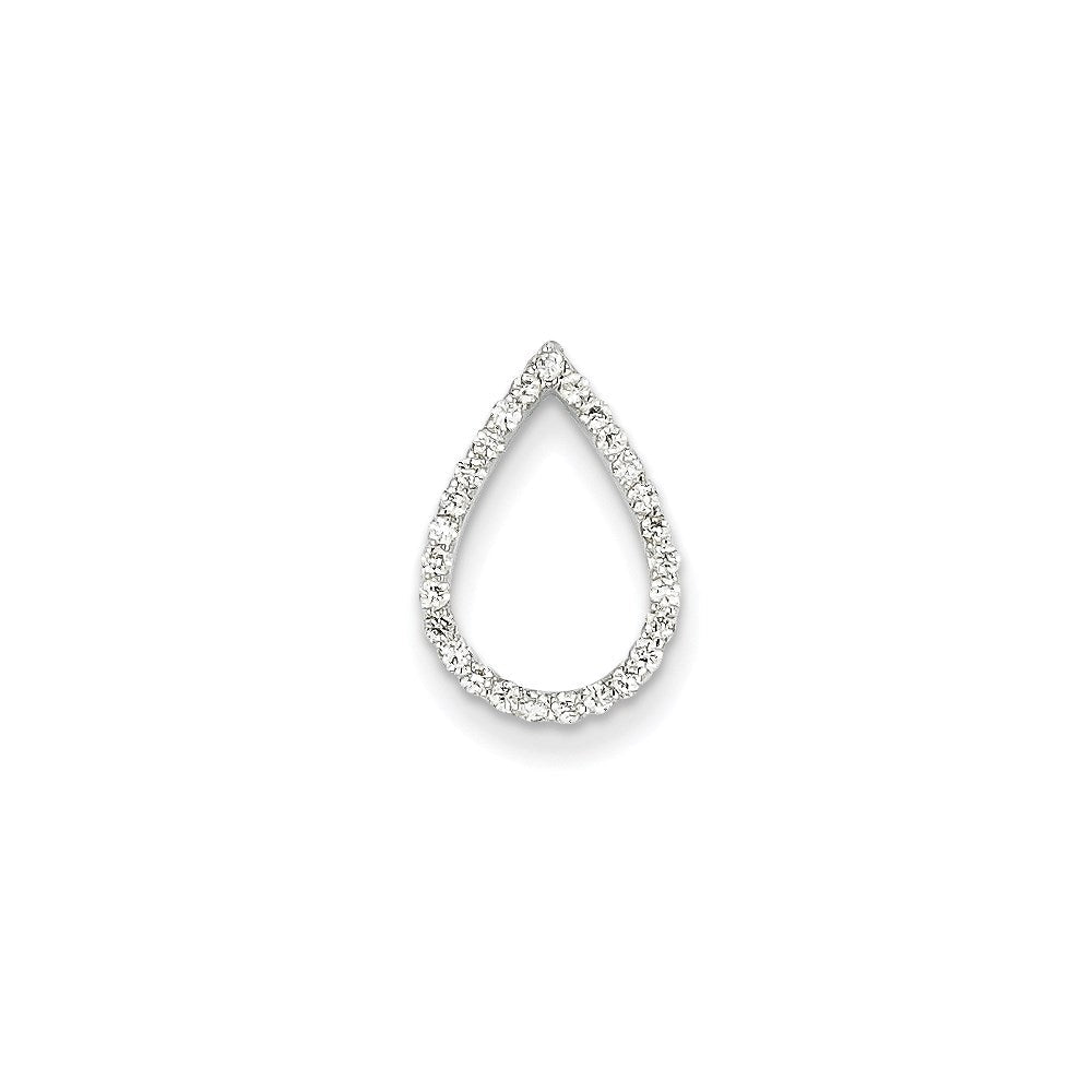 Tropfen-Anhänger mit echtem Diamant aus 14K Weißgold