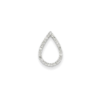 Tropfen-Anhänger mit echtem Diamant aus 14K Weißgold