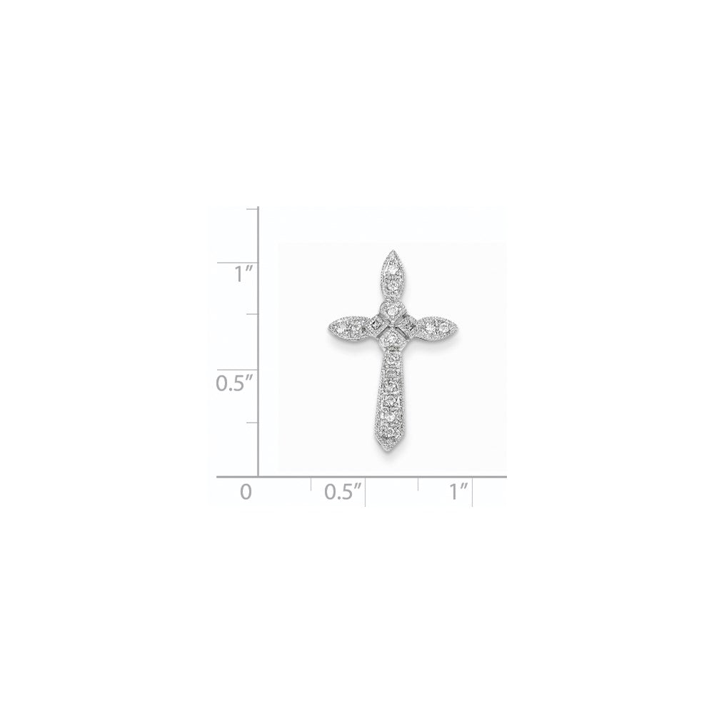14K Weißgold Diamant-Kreuzanhänger