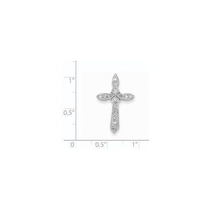 14K Weißgold Diamant-Kreuzanhänger