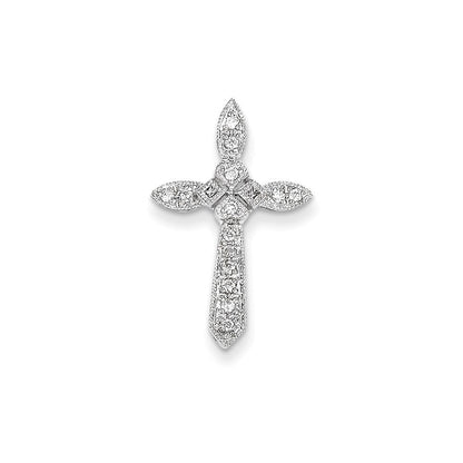 14K Weißgold Diamant-Kreuzanhänger