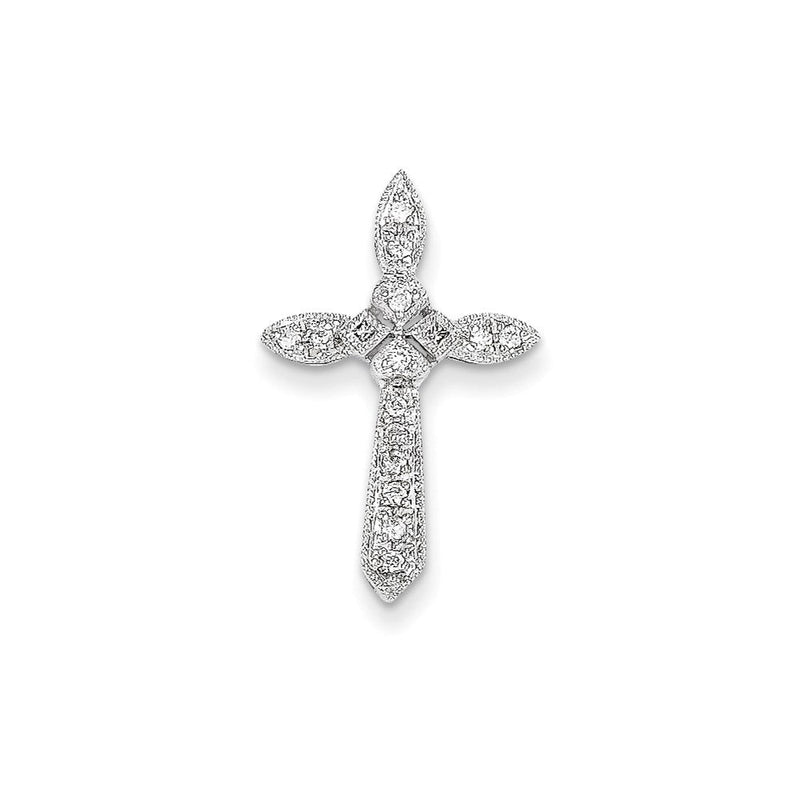 14K Weißgold Diamant-Kreuzanhänger