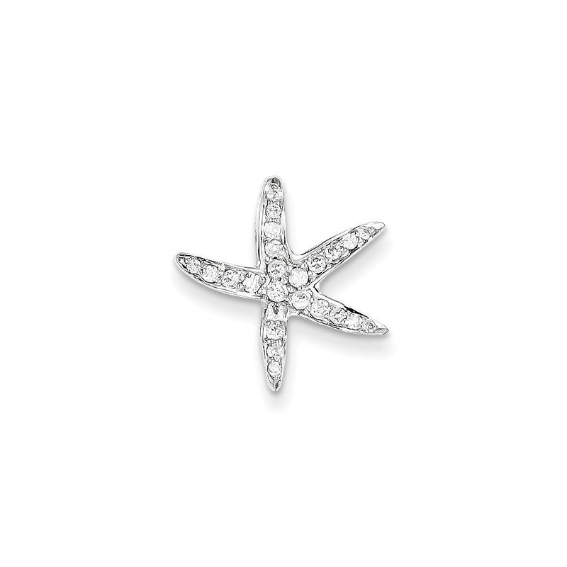 14K Weißgold Seestern-Kettenanhänger mit echten Diamanten