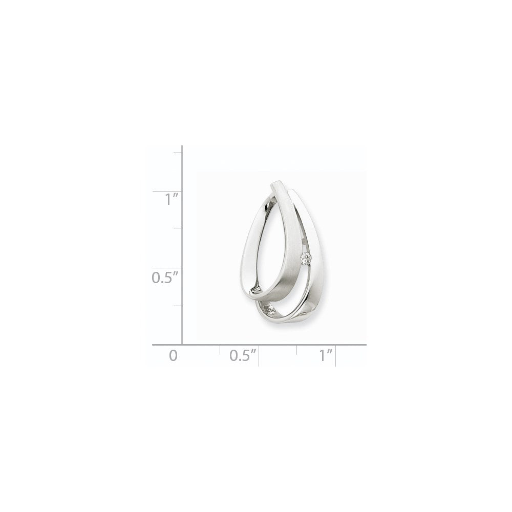 14K Weißgold Echter Diamant-Anhänger