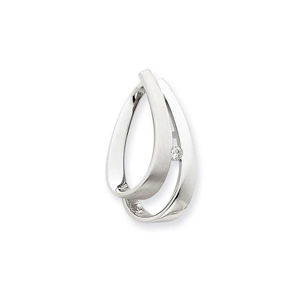 14K Weißgold Echter Diamant-Anhänger