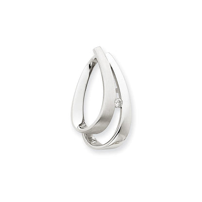 14K Weißgold Echter Diamant-Anhänger