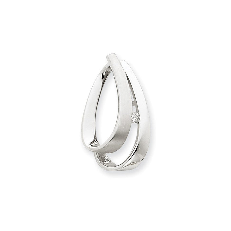 14K Weißgold Echter Diamant-Anhänger