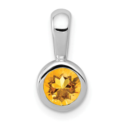 14K Weißgold Citrin-Anhänger, 0,40 ct