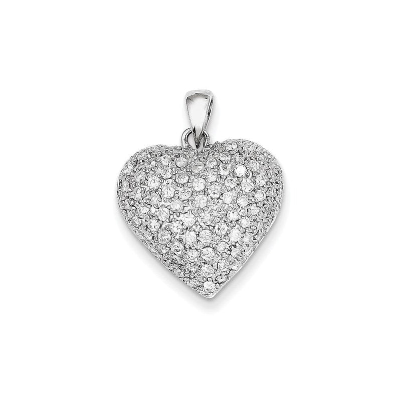 14K Weißgold Diamant-Herz Anhänger