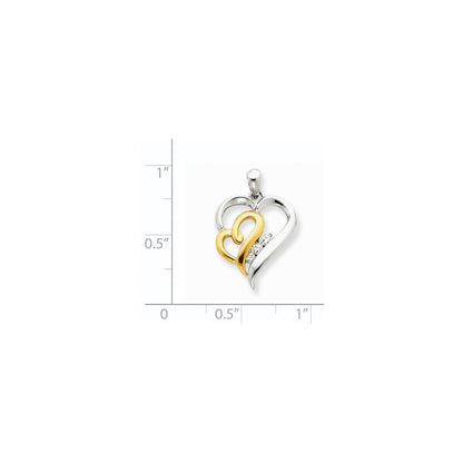 14K Bicolor Diamant-Herzanhänger
