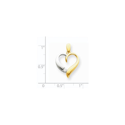 Herzanhänger mit echtem Diamant aus 14K Bicolor-Gold