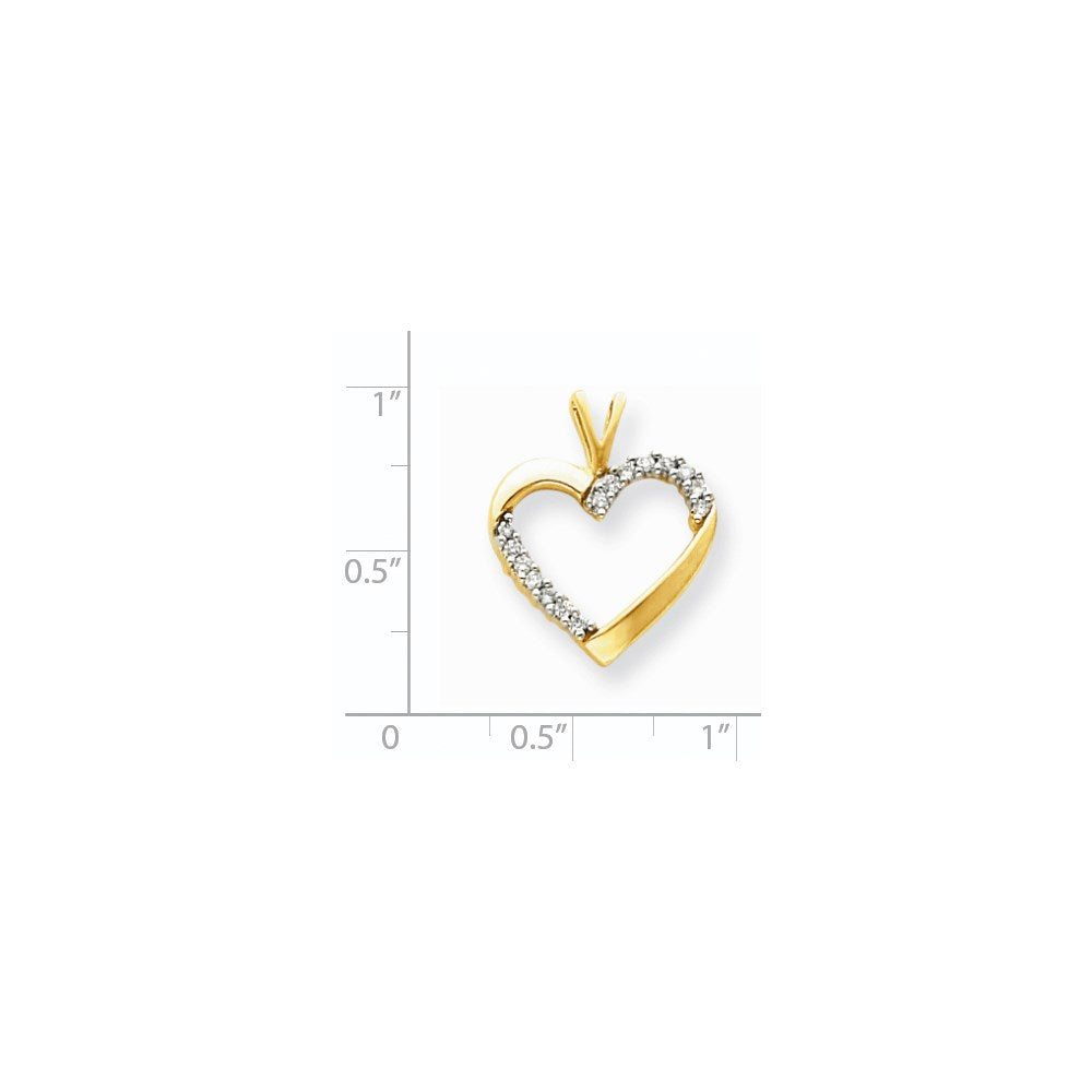 14K Gelbgold Herzanhänger mit echten Diamanten