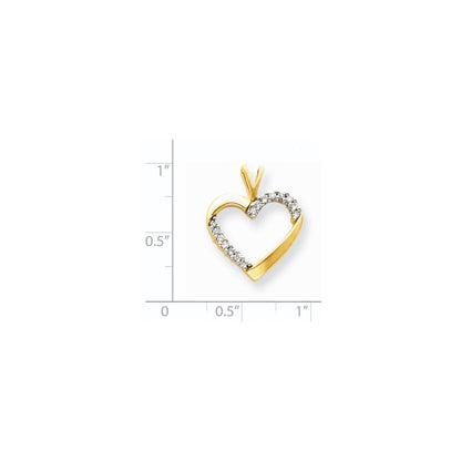 14K Gelbgold Herzanhänger mit echten Diamanten