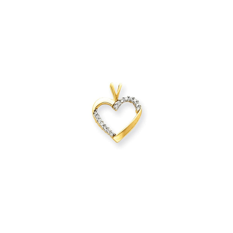 14K Gelbgold Herzanhänger mit echten Diamanten