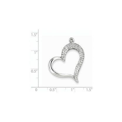 14K Weißgold Echt Diamant Herz Kette Anhänger
