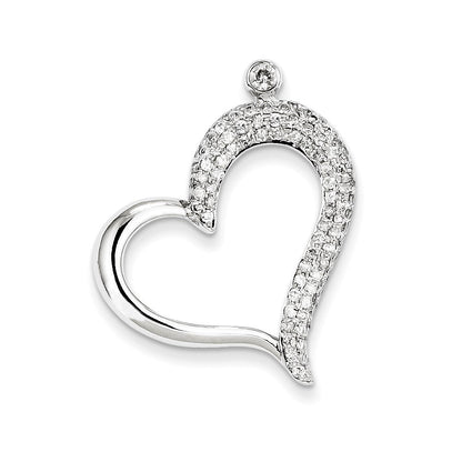 14K Weißgold Echt Diamant Herz Kette Anhänger