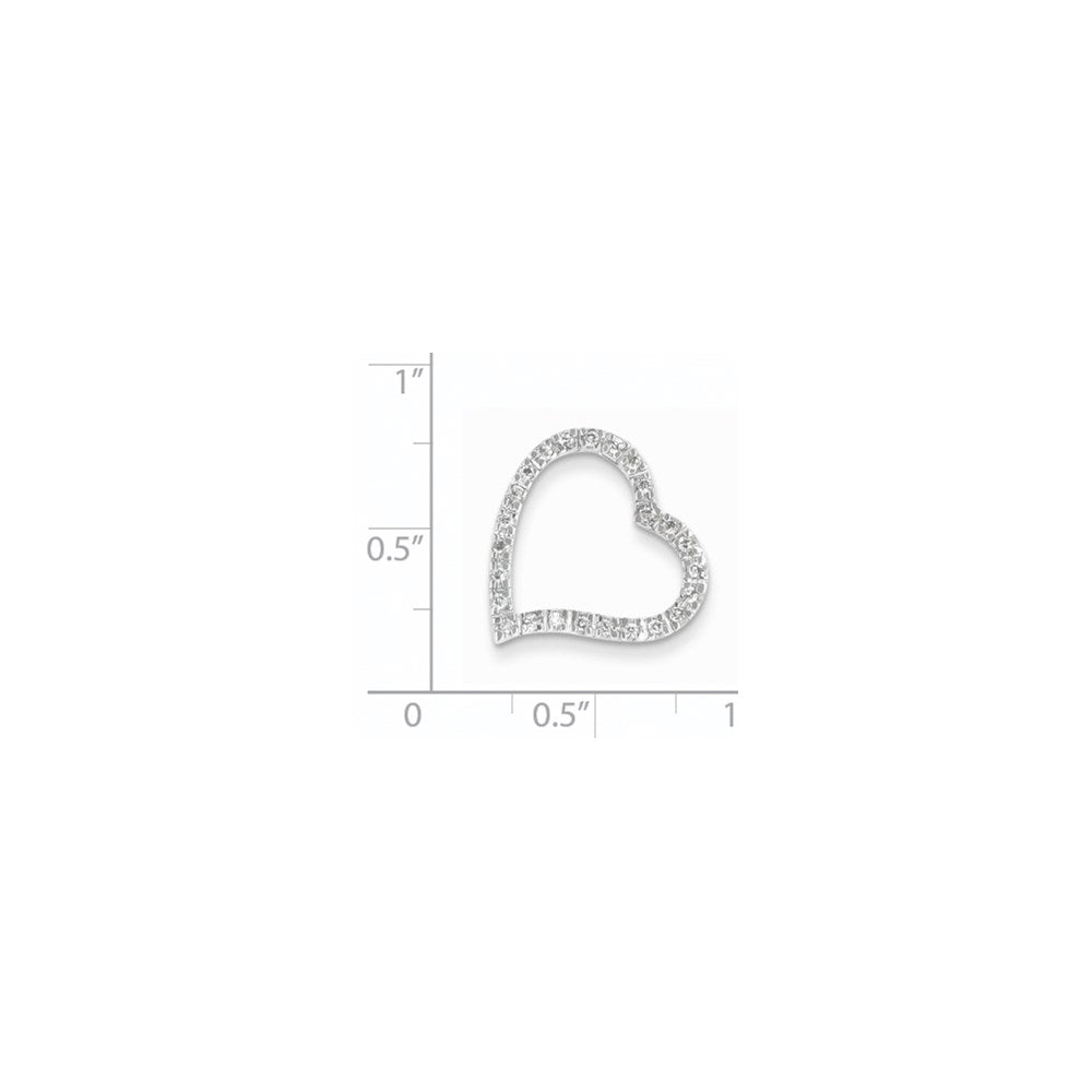 14K Weißgold Echt Diamant Herz Anhänger