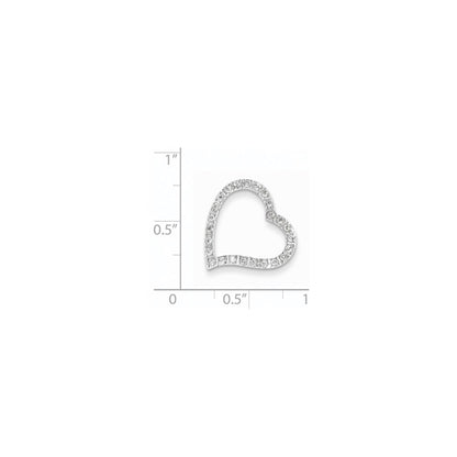 14K Weißgold Echt Diamant Herz Anhänger